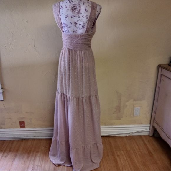 NWT new Majeste dress long maxi evening gown highlight pink chiffon - Picture 3 of 14
